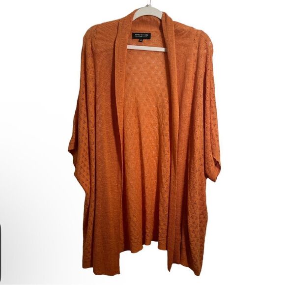 Women’s 2X sweater Jones New York Flowy delicate knit cardigan burnt orange - Picture 1 of 13